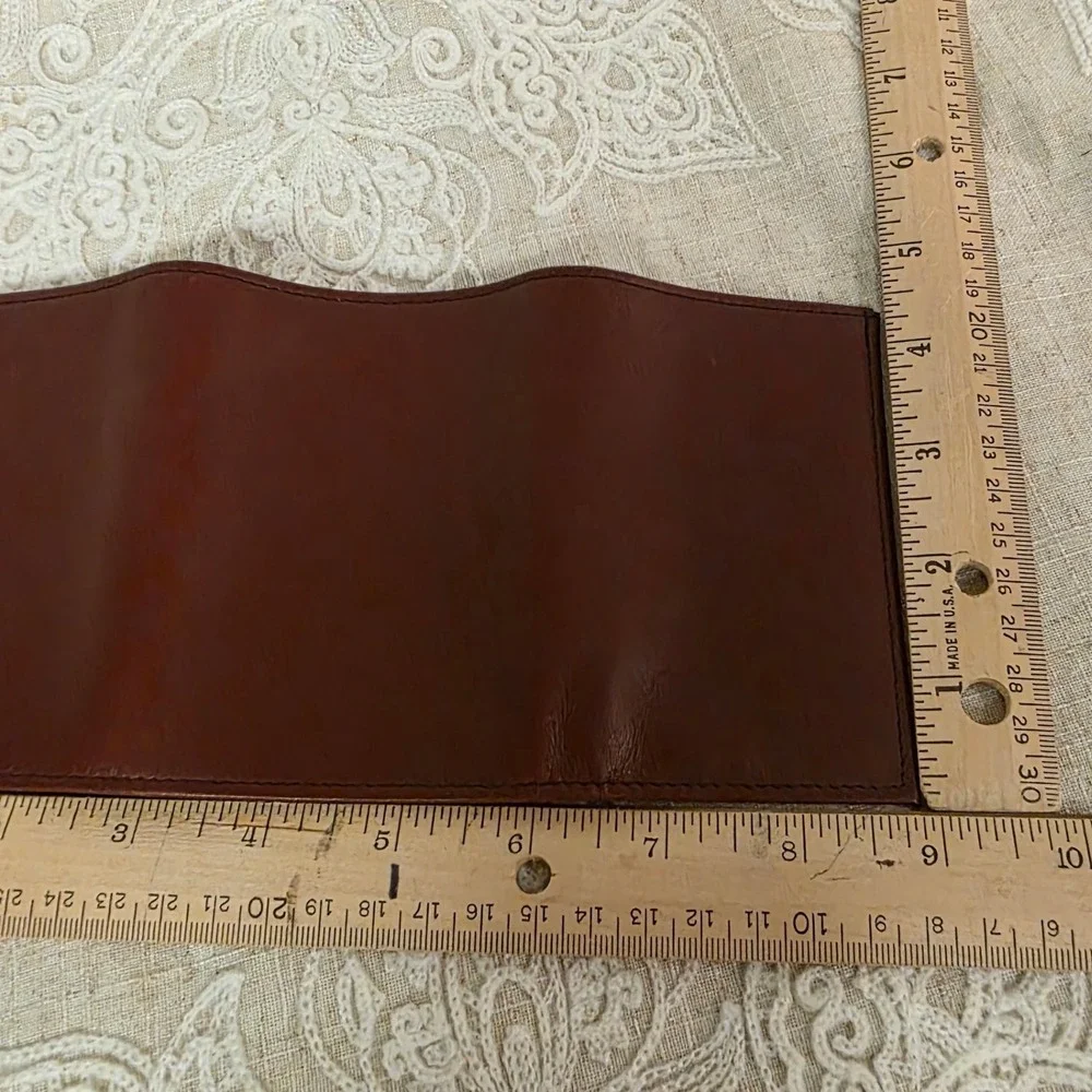 1990s Austin Manor Classic Men's Trifold Brown Leather Wallet, NIB